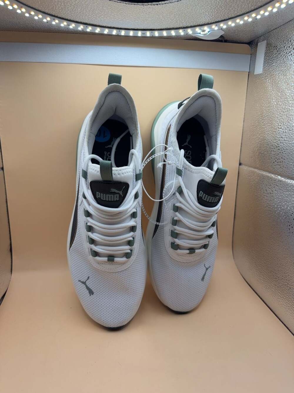 Puma SoftFoam+ Optimal Comfort Sneakers White Green Men's Size 10